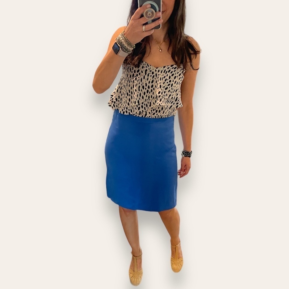 3.1 Phillip Lim Cobalt Blue Silk Skirt Zippers High Low